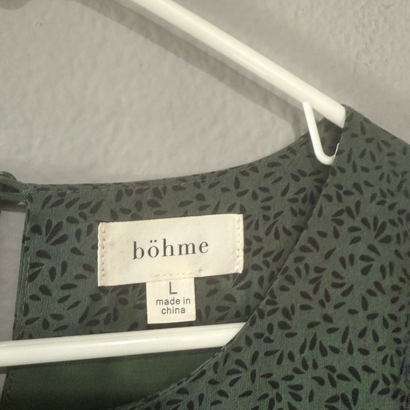 Anthropologie Bohme Green Pleated Sundress with Bishop Sleeves - Picture 3 of 12